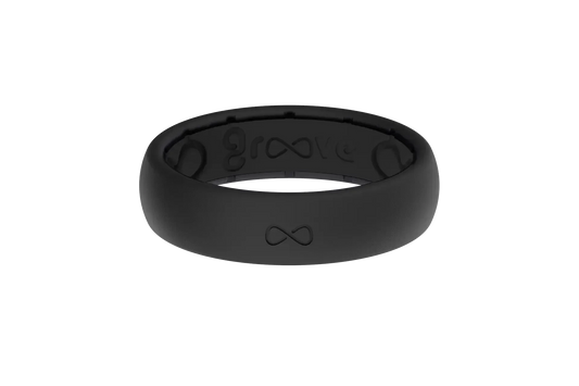 Solid Midnight Black Thin Ring
