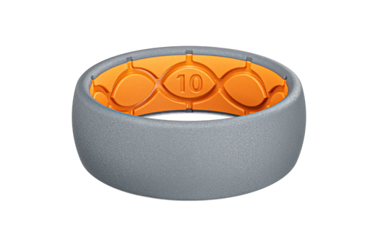 Solid Storm Grey & Orange Ring