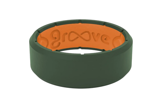 Edge Moss Green & Orange Ring